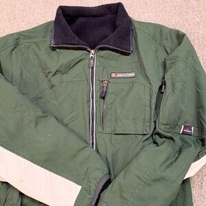 Abercrombie Fitch Jacket Men's L Extra Large Reversible Full Zip Fleece Skiing